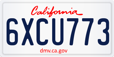 CA license plate 6XCU773