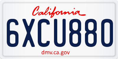 CA license plate 6XCU880