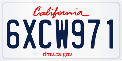 CA license plate 6XCW971