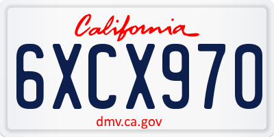 CA license plate 6XCX970