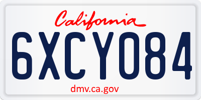 CA license plate 6XCY084