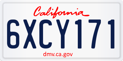 CA license plate 6XCY171