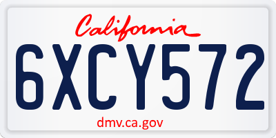CA license plate 6XCY572