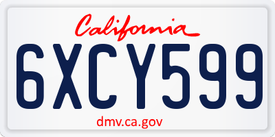 CA license plate 6XCY599