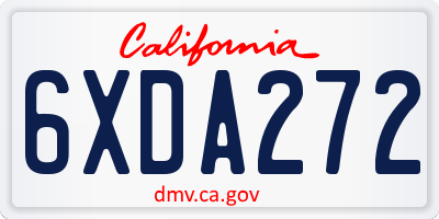 CA license plate 6XDA272