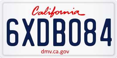 CA license plate 6XDB084