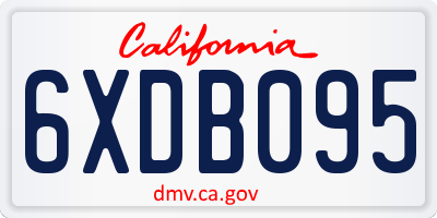 CA license plate 6XDB095