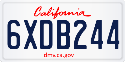 CA license plate 6XDB244