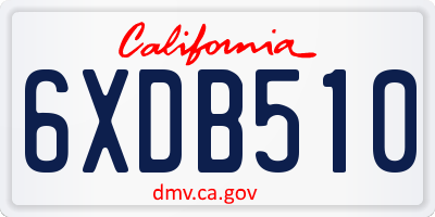 CA license plate 6XDB510