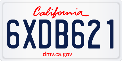 CA license plate 6XDB621