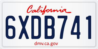 CA license plate 6XDB741