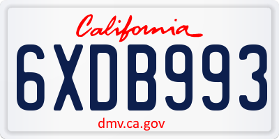 CA license plate 6XDB993