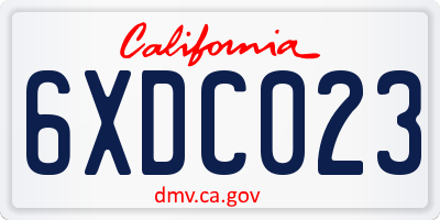 CA license plate 6XDC023