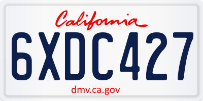 CA license plate 6XDC427