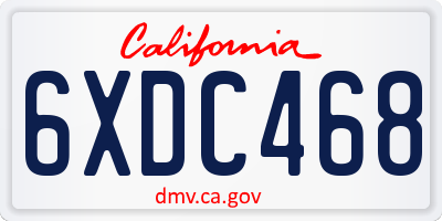 CA license plate 6XDC468