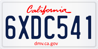 CA license plate 6XDC541