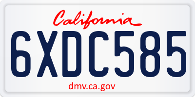 CA license plate 6XDC585