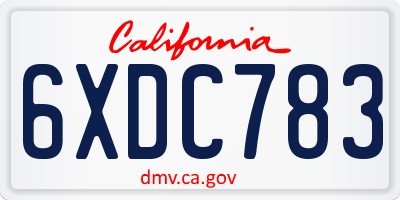 CA license plate 6XDC783