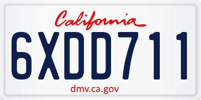 CA license plate 6XDD711