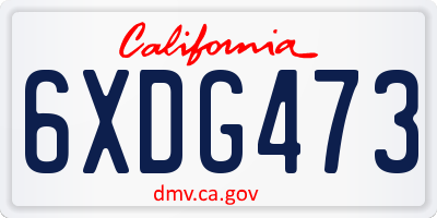 CA license plate 6XDG473