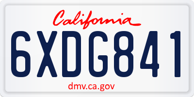 CA license plate 6XDG841