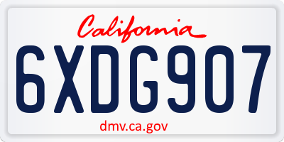 CA license plate 6XDG907