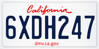 CA license plate 6XDH247