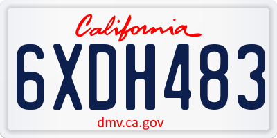 CA license plate 6XDH483