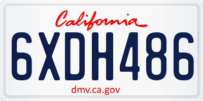 CA license plate 6XDH486