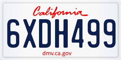 CA license plate 6XDH499