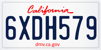 CA license plate 6XDH579