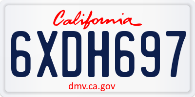 CA license plate 6XDH697