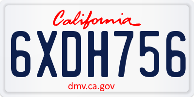 CA license plate 6XDH756