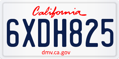 CA license plate 6XDH825