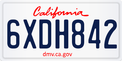CA license plate 6XDH842