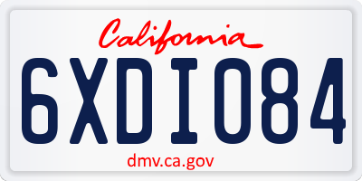 CA license plate 6XDI084