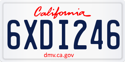 CA license plate 6XDI246