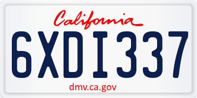 CA license plate 6XDI337