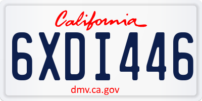 CA license plate 6XDI446