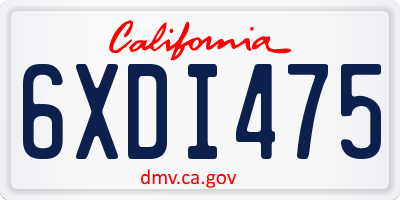 CA license plate 6XDI475