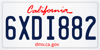 CA license plate 6XDI882