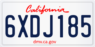 CA license plate 6XDJ185