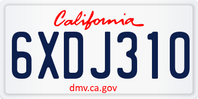 CA license plate 6XDJ310