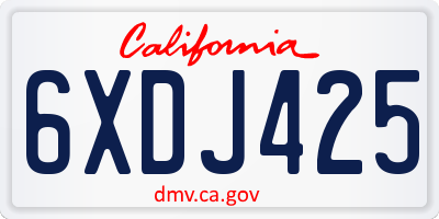 CA license plate 6XDJ425