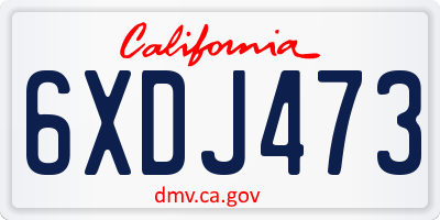 CA license plate 6XDJ473