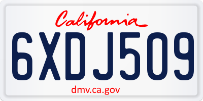 CA license plate 6XDJ509