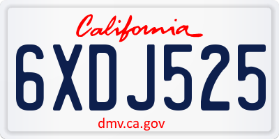 CA license plate 6XDJ525