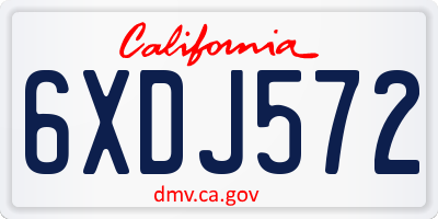 CA license plate 6XDJ572