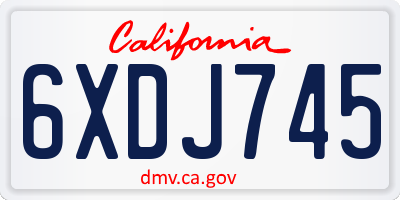CA license plate 6XDJ745