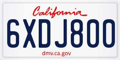 CA license plate 6XDJ800